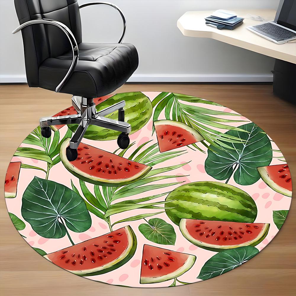 1pc Watermelon Slices Chair Carpet for Office, Soft, Non-Slip Polyester Mat, Office, Entryway, Living Room, Bedroom,  Yy251207246