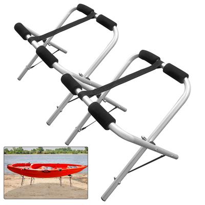 Portable Aluminum Kayak Rack Lightweight Canoe Storage Stand Paddleboard Holder with Nylon