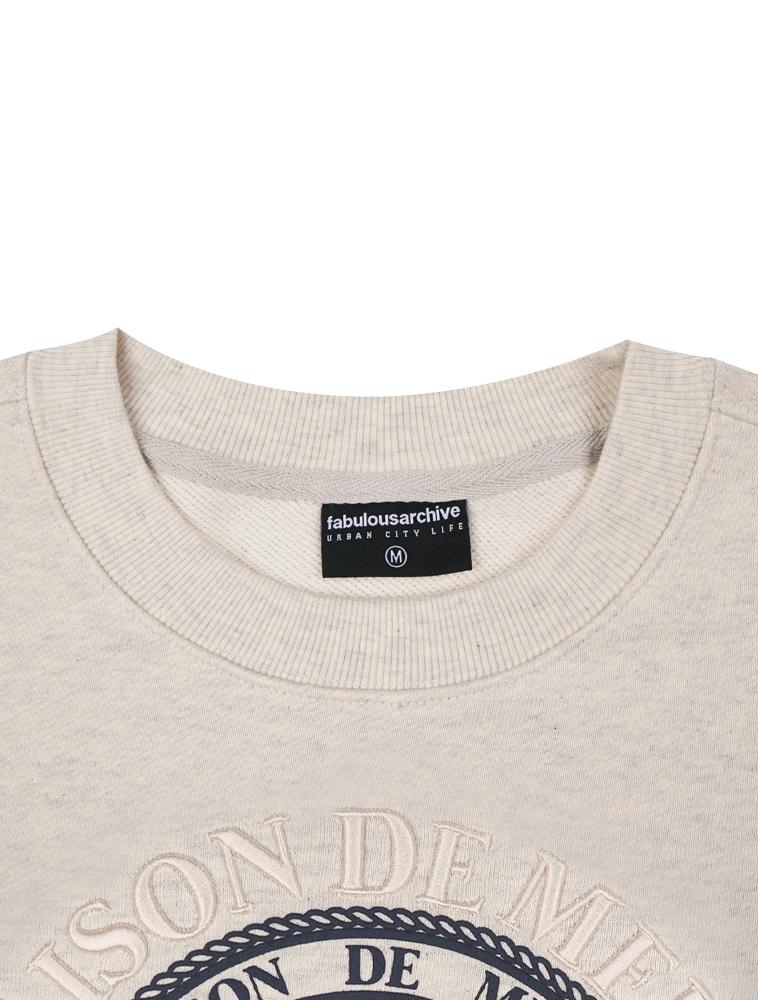 LA MAISON STUDIO Women'S Crop Maison Leris Hidden Logo Sweatshirt Oatmeal (Fcd1Ts201W)