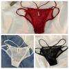 Transparent French Style Briefs Low Waist Lace Mesh Briefs Patchwork Lace Flower Panties  Gifts