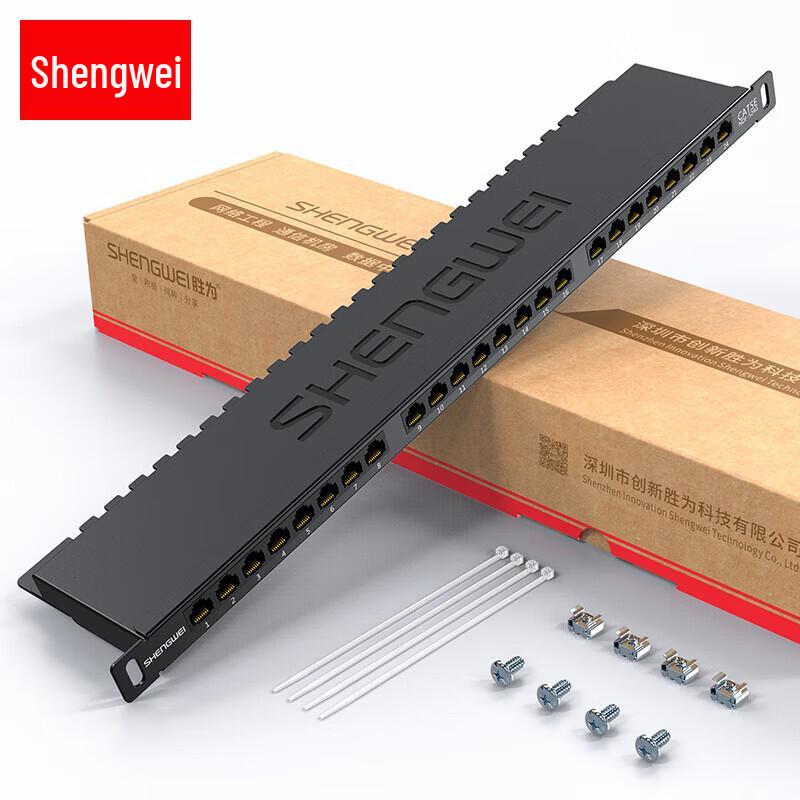 Shengwei NDF-524G Cat5e 24-Port 0.5U Rackmount Patch Panel