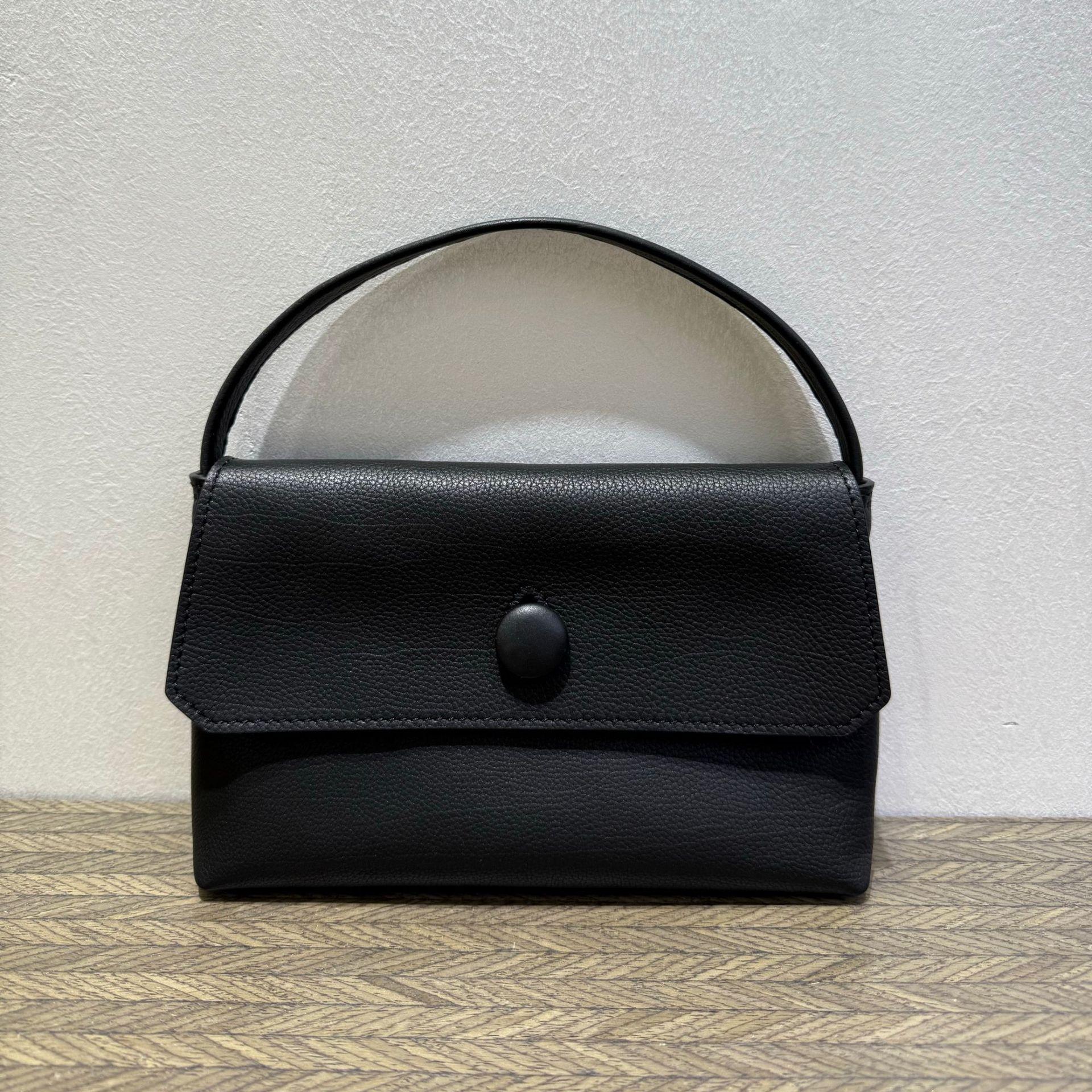 

2025 New Style Cowhide Small Square Bag Sallybag Crossbody Bag High-end Feel Handbag Minimalist Drawstring Bag Mini 24x12x15cm чёрный