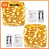 Waterproof 8 Mode LED Copper Wire String Light Fairy Garland Christmas Lights Outdoor Remote Control Battery Power Wedding Decor