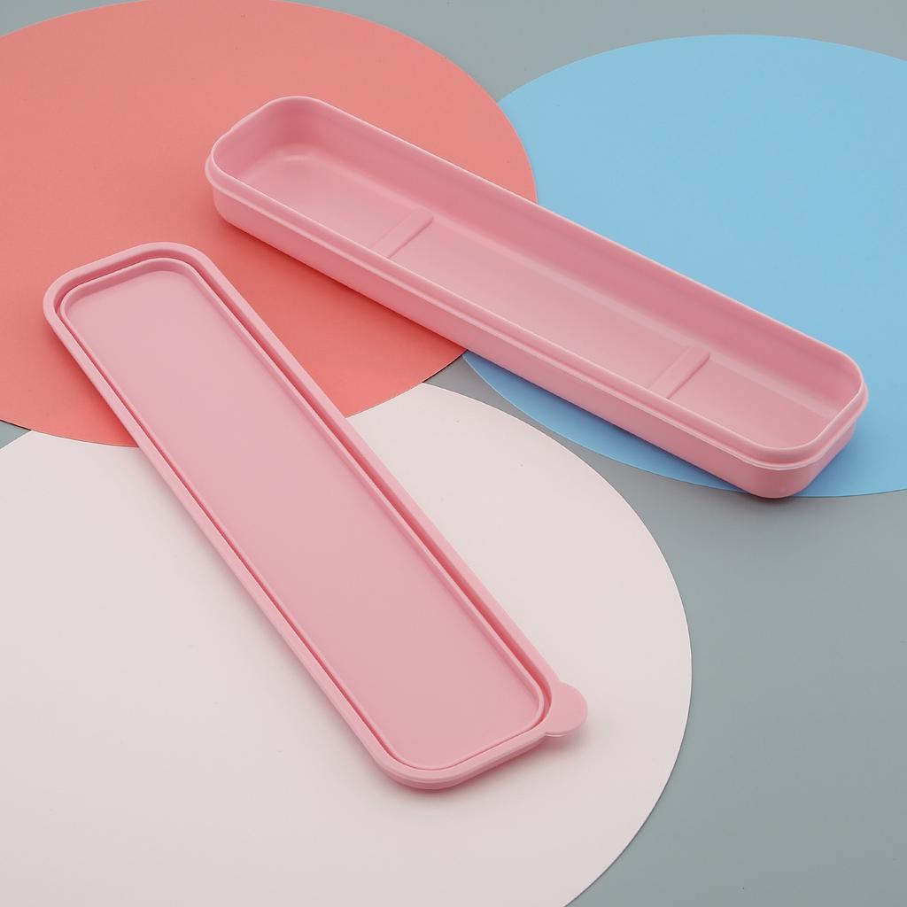 Tragbare Aufbewahrungsbox für Geschirr aus PP in 3 Farben, Innenlänge 9,29 Zoll, Reisegeschirretui für Bestecksets