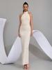 Europäisches & Amerikanisches Sexy Neckholder 3D Blumen Bandage Abendkleid