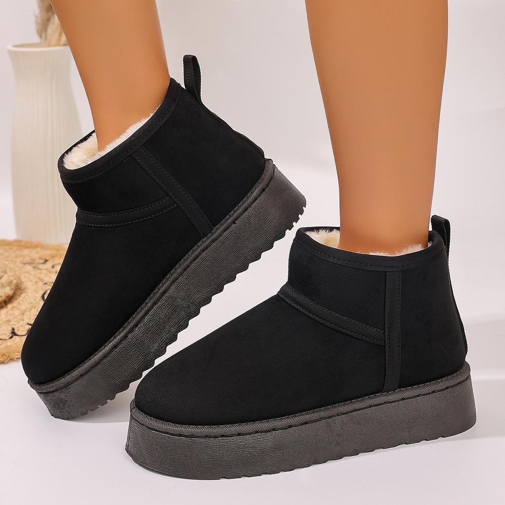 Big head snow boots women's velvet thickened cotton shoes winter new thermal shoes snow cotton snow shoes bread shoes