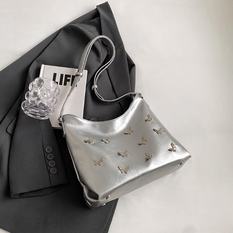 Design Sense Piele Patent Geantă Pătrată Mică Femei Nouă Culoare Solidă Genți de Umăr Fluture Simple Nișă Modă Pachet Crossbody