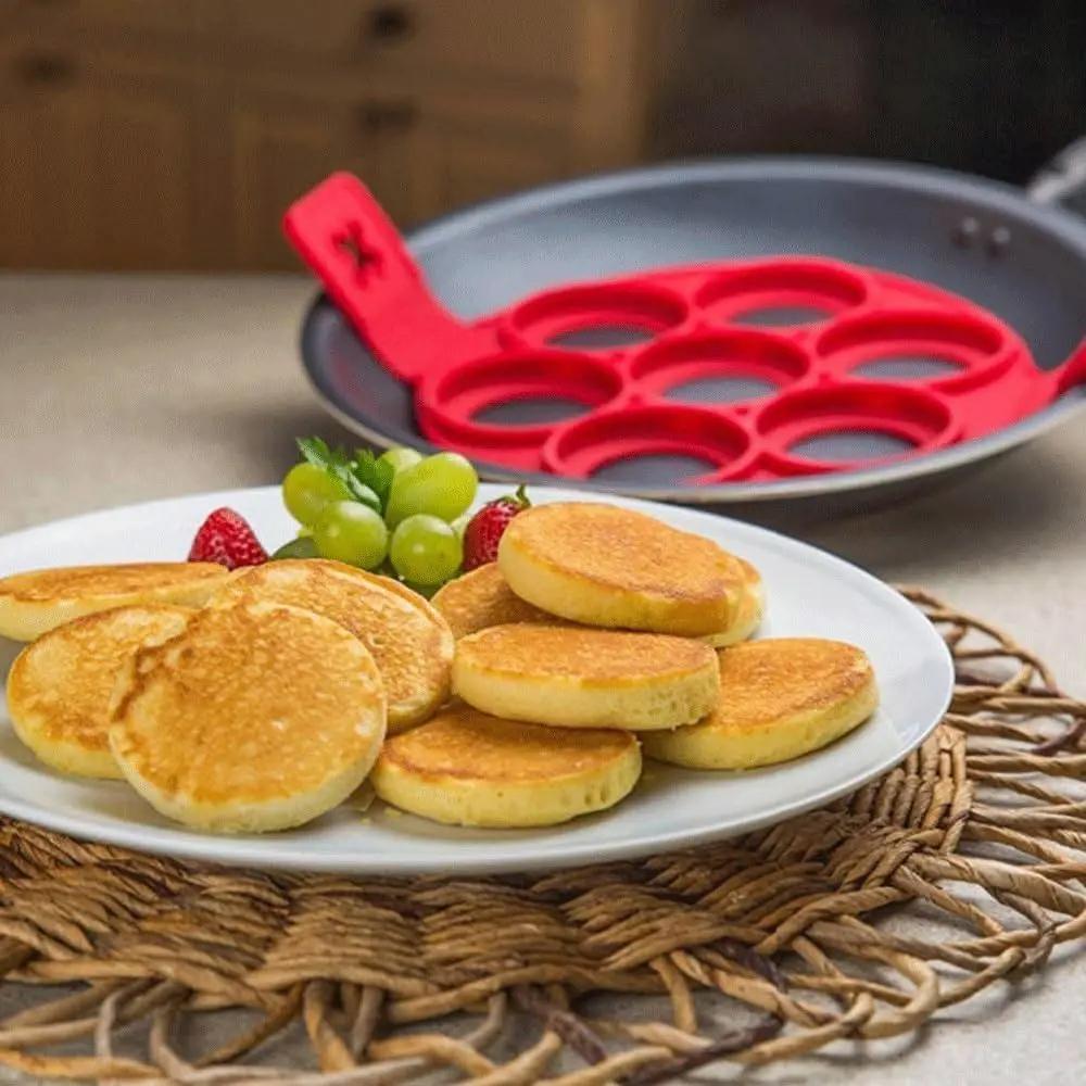 Pancake Mold Multi-shaped Silicone Pancake Four-hole Omelette Maker Family Practical Silicone Cake Pancake Kitchen Baking Mold