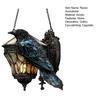 Raven On Lantern Acrylic Suncatcher Faux Stained Glass Window Wall Hanging Ornament Gothic Crow On Lamp Halloween Decor for Dark Academia Home Decor