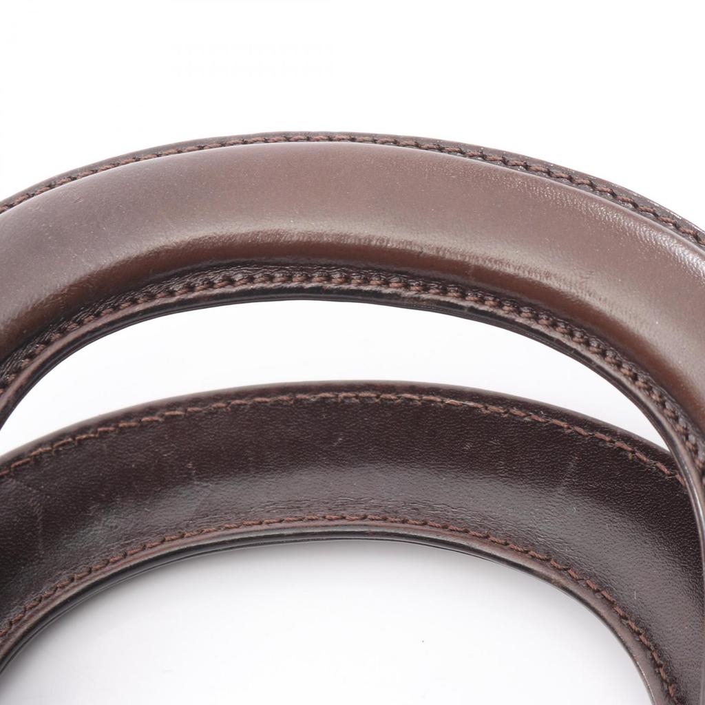 Used FENDI Zucca Handbag Canvas Leather Brown Used Women