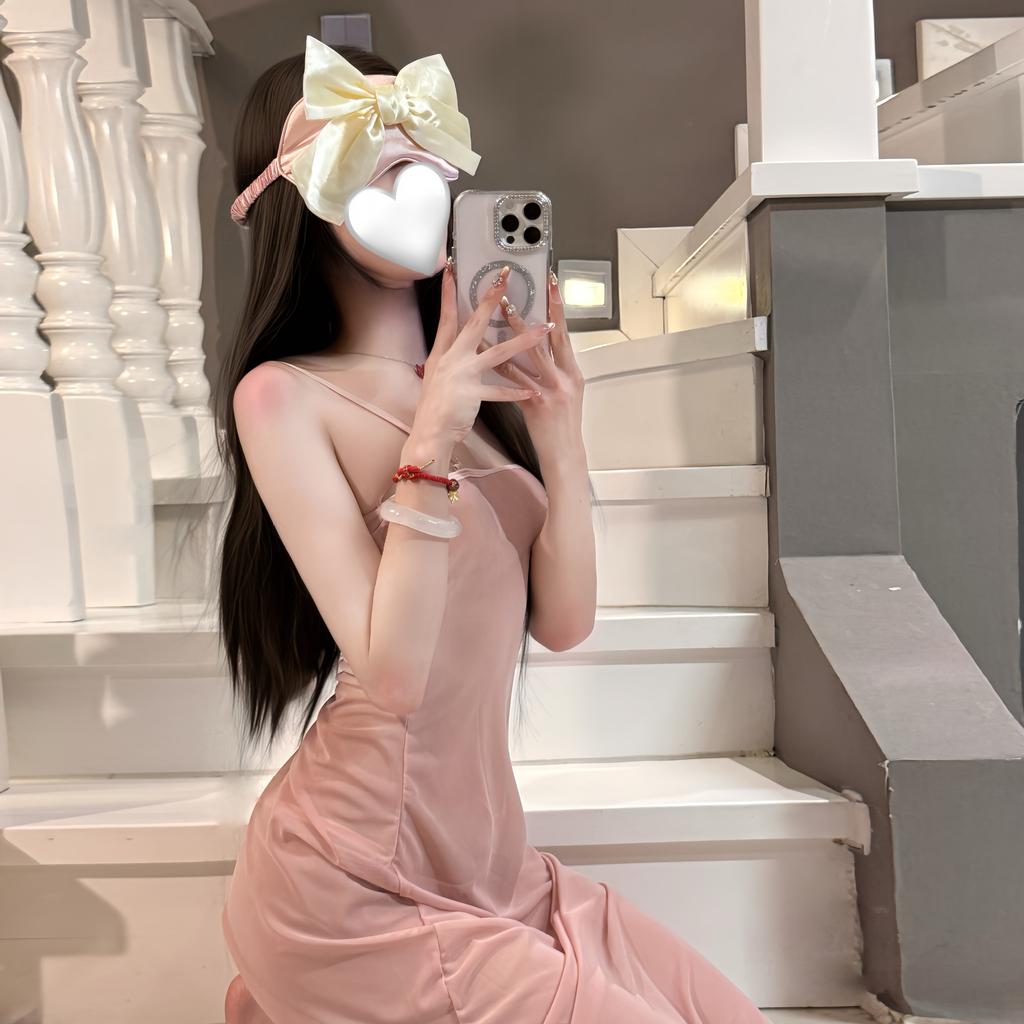 Sex Underwear Mesh Suspender Skirt Perspective Temptation Slit Dress Pajama Set Sexy Pure Desire