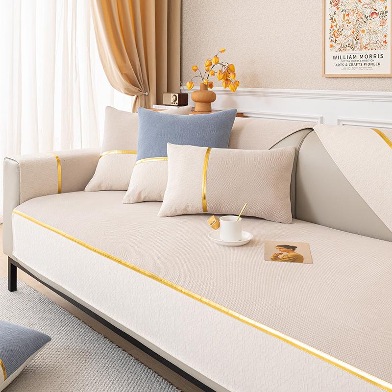 Chenille-Gurtband Sofakissen, Vier-Jahreszeiten Universal Sitzkissen, High-End Rutschfestes Sofa, Armlehnenbezug Cross-Border