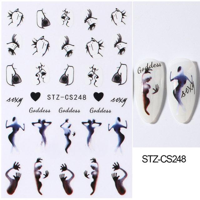 Nail Sticker Wine Red Bow Tie Line Feather Nail Enhancement Back Glue Nail Jewelry Nail