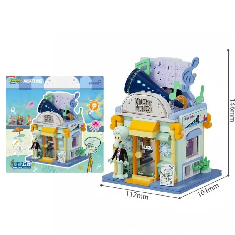 SEMBO Original SpongeBob DIY Building Blocks Street View Store Series Mr. Krabs Patrick Squidward Assembly Model Doll Block Toys