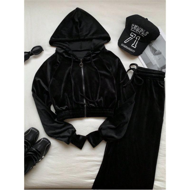 Womens Hooded Casual 2-Piece Set Slim Fit Long Sleeve Top Pants 2026 Lightweight Comfortable Outfit
