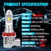 2 pezzi tre colori auto H8 H11 LED fendinebbia lampadine 60W 8000Lm H16JP doppio colore Switchback luminoso DRL lampada Plug & Play 6000K bianco 3000K giallo 8000K blu