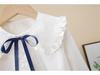 Spring & Autumn Girls' Cotton Doll Collar Long Sleeve Shirt - Casual Trendy Top for Kids
