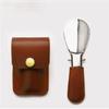Leather Bag Elderly Person Folding Shoehorn PU Handle Portable Shoe Lifter Tool  Travel