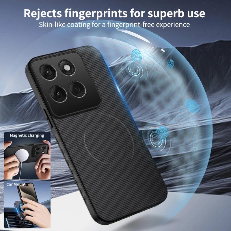 Anti-Drop Carbon Fiber Silicone Soft Phone Case For Motorola MOTO Edge 60 Fusion Pro 60S Magnetic Wireless Charging Cover Cases