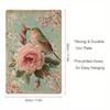 Vintage Rose Bird Metal Tin Sign Retro Wall Art Home Decor