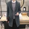 Männer Herbst Winter Mantel Einfarbig Revers Mittellange Langarm Strickjacke Einreiher Anti-falten Business Formal Stil mantel