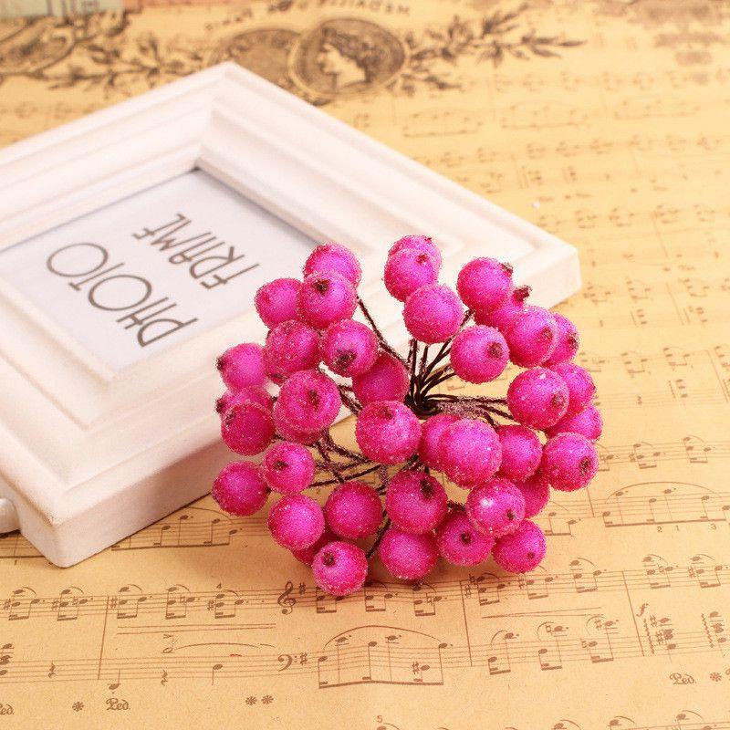 

Mini Christmas Foam Frosted Fruit Artificial Holly Berry Flower For Elegant Home Decor розы красного