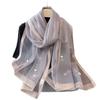 New Spring Hot Diamond Big Flower Order Pearl Versatile Warm Scarf Shawl Scarf for Women