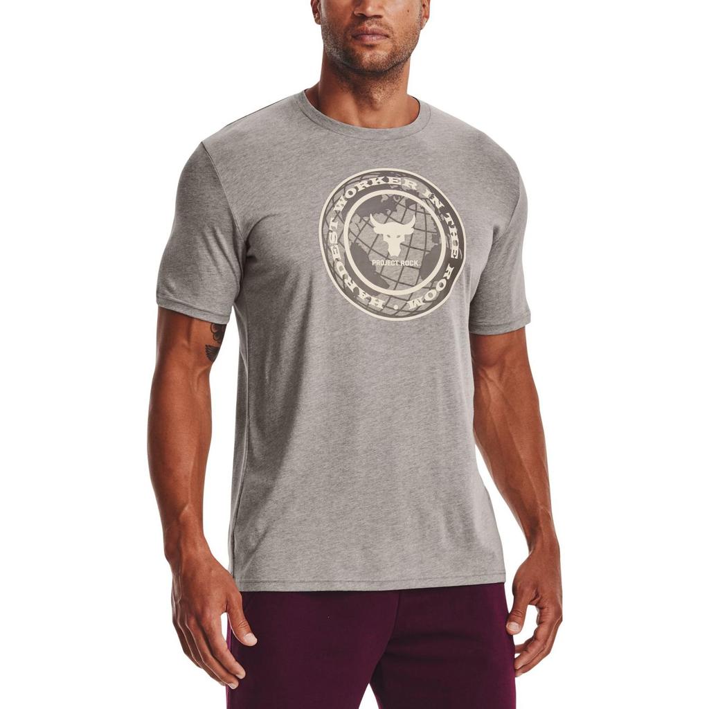 Under Armour Letter Pattern Print Crew Neck Sweatshirt Men Tops Gray 1373746-295