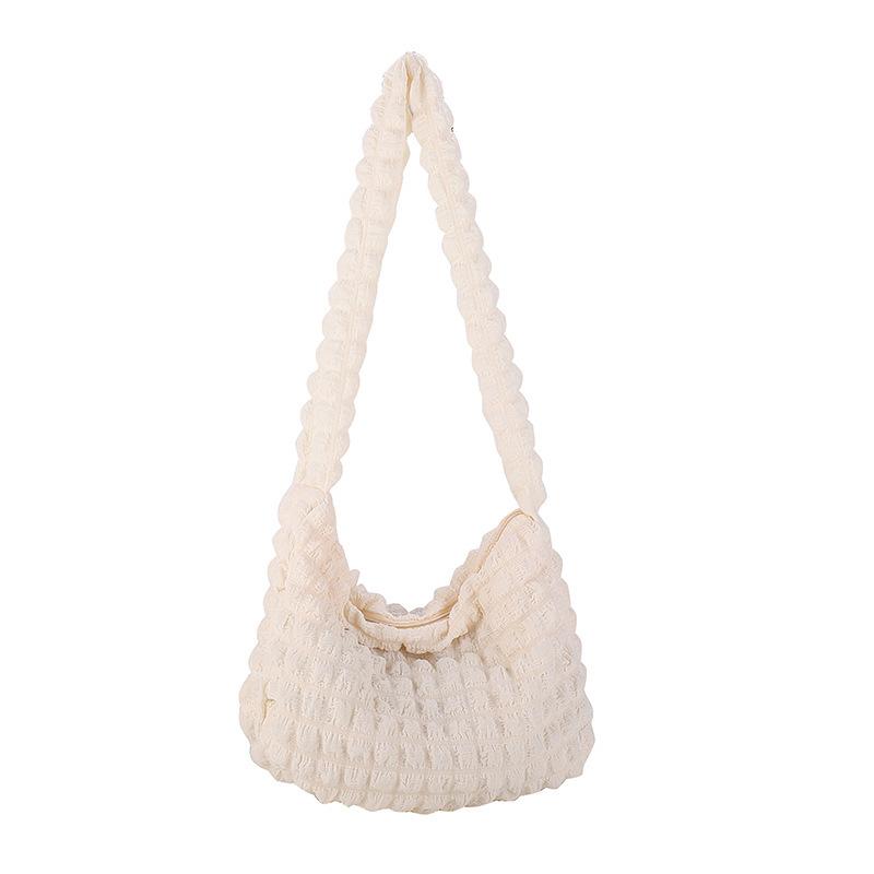 New women's bag, foreign gas, large-capacity cloud bag, bubble tote bag, commuting niche pleated casual puff shoulder bag.