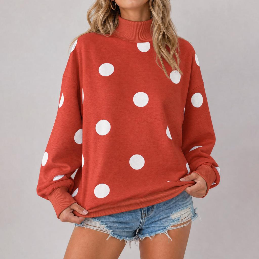 Women's Casual Printed Long Sleeve Crewneck Sweatshirt Top for Daily Wear