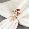 1Pc Towel Wedding Dress Napkin Ring Valentine's Day Zinc Alloy Western Style Red Rose Restaurant Decoration