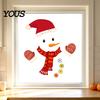 Seasonal Home Beautification Decals Christmas Snowman Static Window Stickers, Removable PVC Glass Decals, Waterproof Creative Holiday