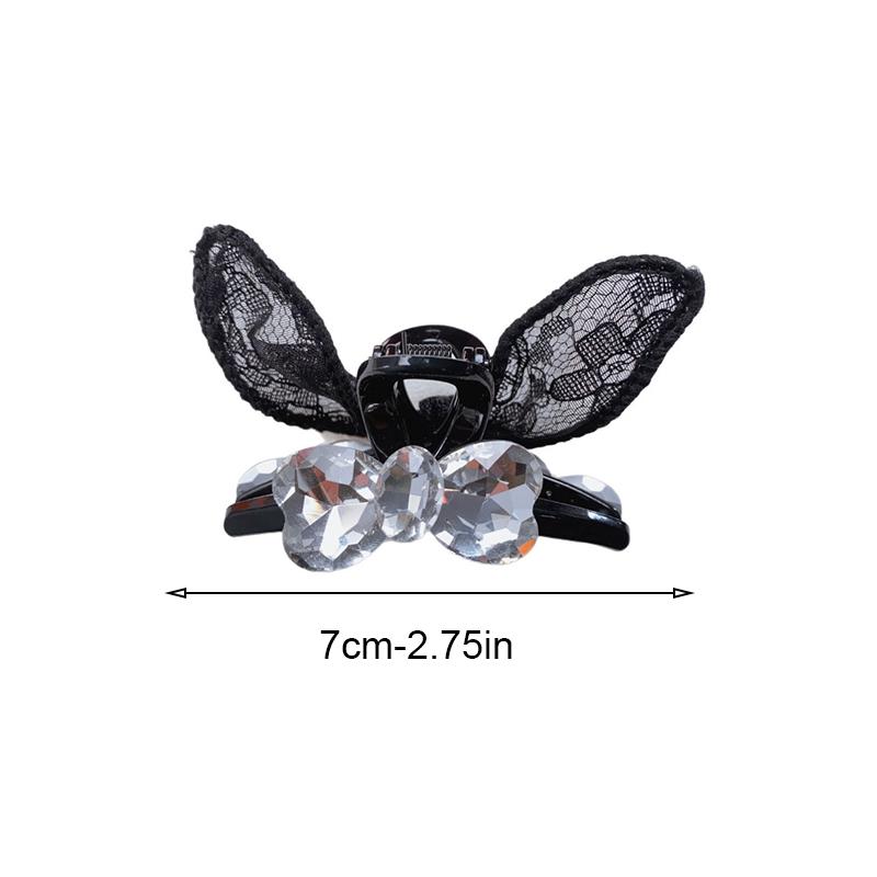 1 Stück Koreanische Version neuer Schmetterling Herz Flash Zirkon Hasenohrklemme exquisit niedlich Hinterkopf halb hochgesteckte Haarspange Ponyklemme