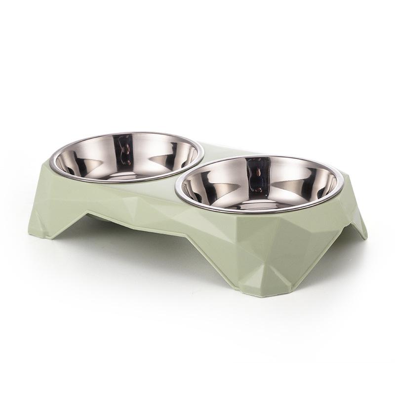 

Elevated Double Pet Bowl with Neck Protection, Non-Slip Bottom, and Detachable Design for Dogs and Cats. 33x16.5x6.5 cm