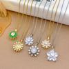 Necklace Rotatable Sunflower Flower Niche Design Necklace Accessories Fashion Versatile Titanium Steel Clavicle Chain