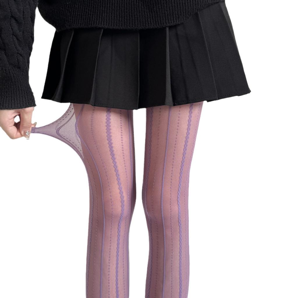Women Stockings Fishnet Tights Sexy Geometric Striped Pantyhose Rattan Mesh Lace Gothic Y2K Lolita Girl Seamless Fishnet Legging