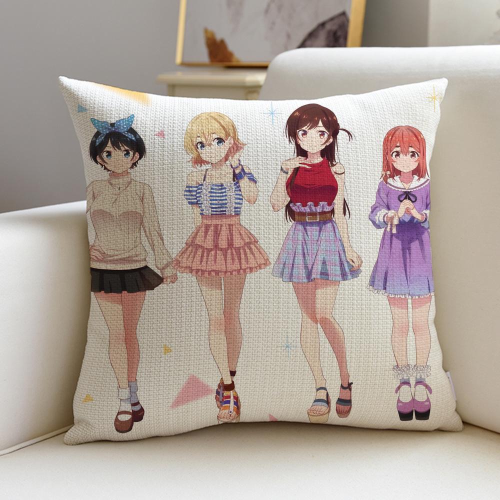

Romantic OOkarishimasuS Cushion Cover Breathable and skinfriendly linen pillowcase square removable and washable cushion 30X30cm
