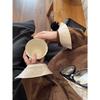 Korean Retro Coffee-Toned Two-Piece Effect Patchwork Shirt - Women's Spring 2026 Long Sleeve Top