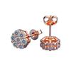 Round Hip-hop Stud Earrings Set with Zircon Do Not Fade Personalized Style Jewelry