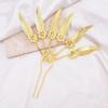 Ancient Thai Hair Sticks Rhinestone Golden Hair Fork Retro U-shaped Hairpin  Hanfu