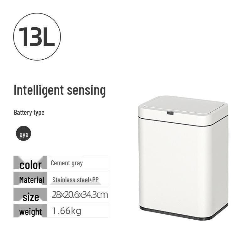 Large Capacity High-Legged Smart Sensor Trash Can with Lid for Kitchen, Bathroom, and Office