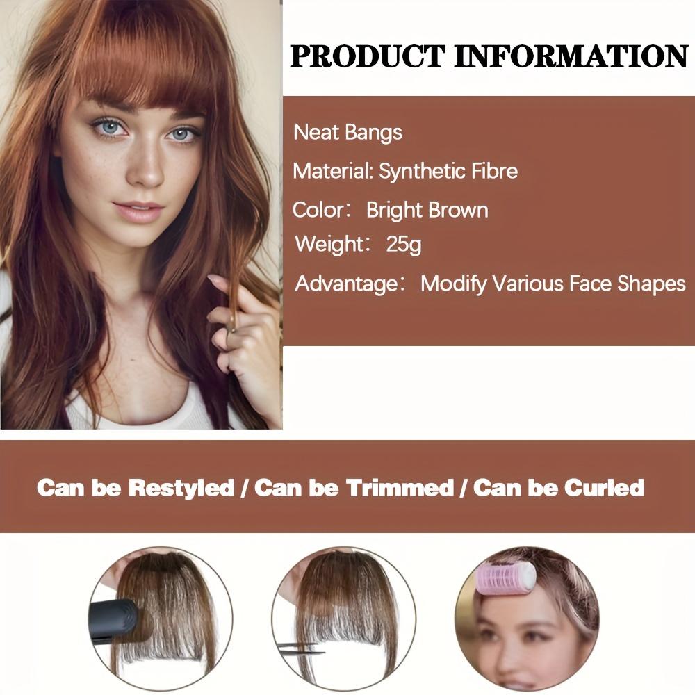 MERISIHAIR Clip In Air Bangs Synthetic Hair Bangs Extensions Fringe With Hairpieces Natural Wig For Women Daily Use