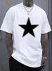 Men's Star Graphic T Shirt Cotton Hip Hop Streetwear Casual Short Sleeve Tee