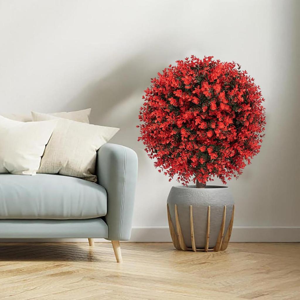 Boxwood Topiary Weather Resistant 23 Inch Bush Artificial Outdoor Trees Faux Topiary For Garden Yard Patio Lawn Pathway Driveway