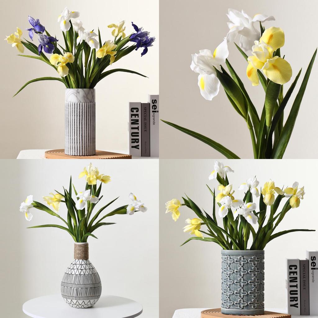 Realistic Pu Irish Iris Flower For Outdoor Events Home Office Decoration Gift