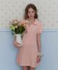 Teuwi It'S Puff Collar Short Sleeve Mini Dress