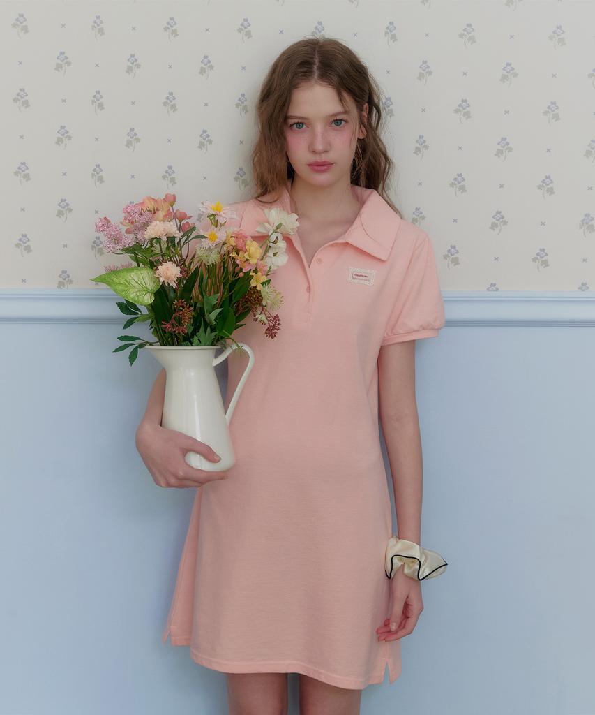 Teuwi It'S Puff Collar Short Sleeve Mini Dress