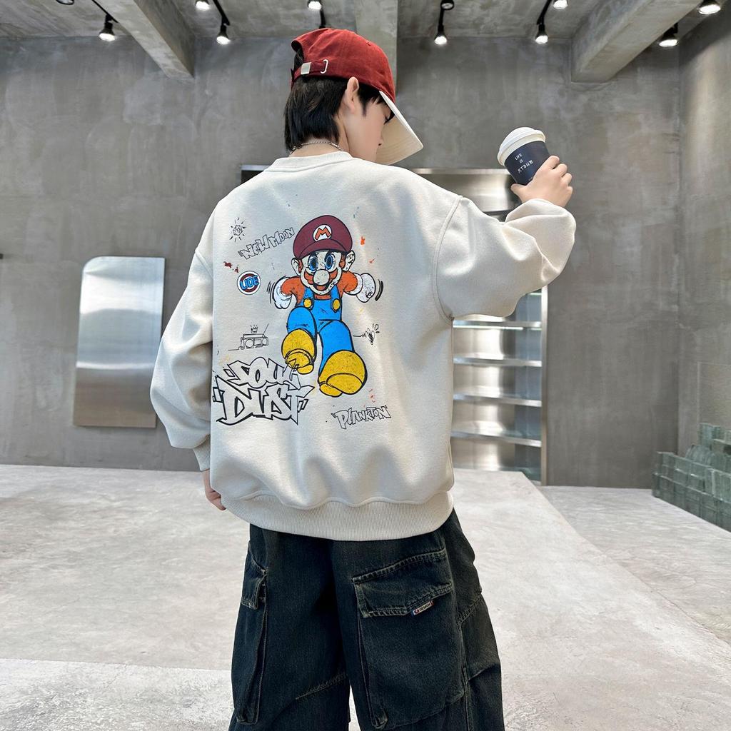 Boys' Trendy Korean Style Sweatshirt - Spring/Autumn 2025