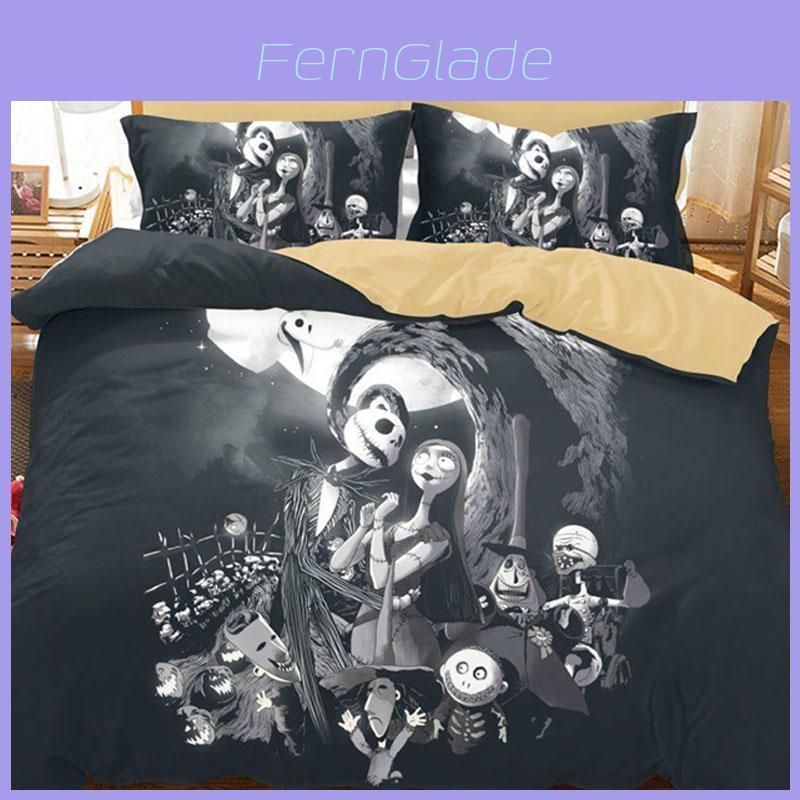 Luxurious 3d The Nightmare Before Christmas Jack Comforter Duvet Cover Bedding Set