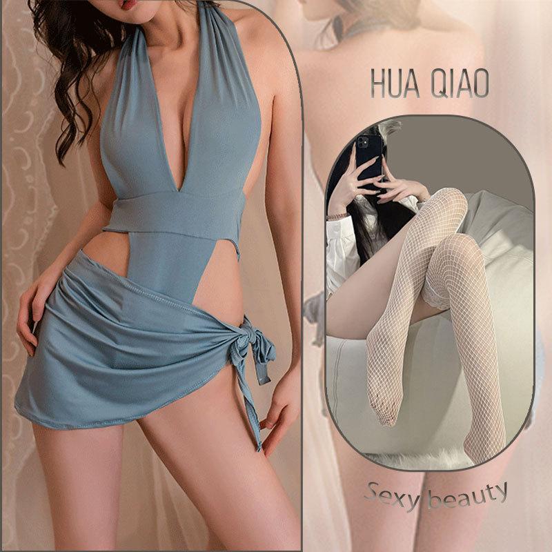 Sex underwear free secretary uniform backless hip wrap sexy one-piece dead library water neck hidden buckle suit